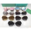 Semi Rimless Butterfly Sunglasses For Women